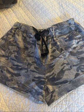 Women’s Gray Camo Lounge Shorts - Brand Unspecified